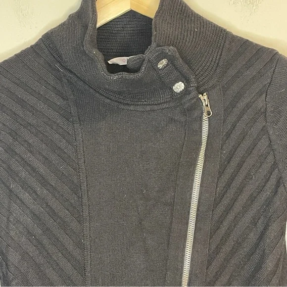 Athleta Black Mission Moto Sweater Wool blend - Picture 2 of 9